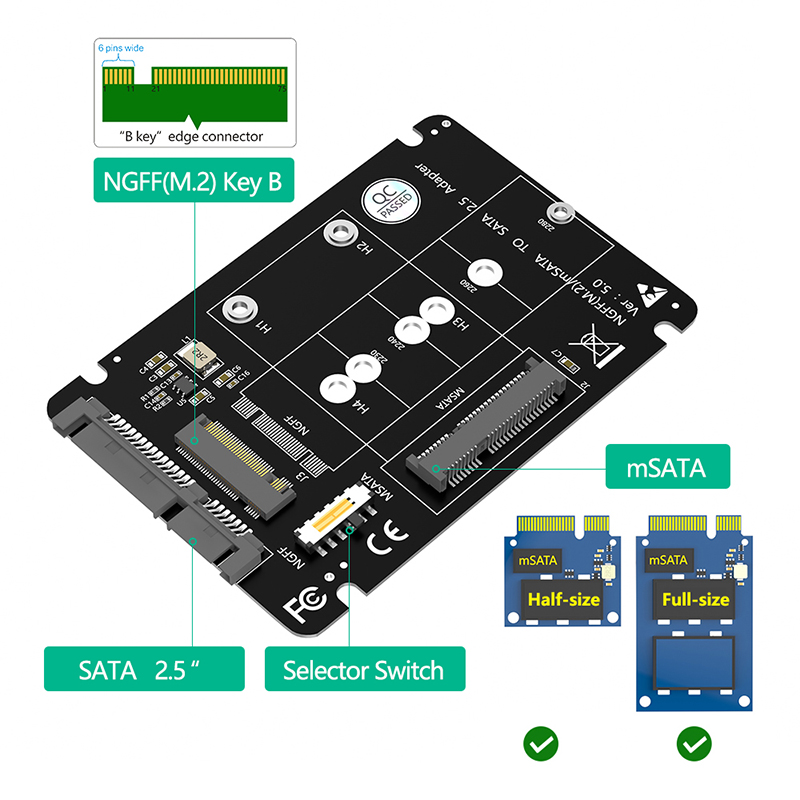 M.2 NGFF mSATA SSD ke SATA 3.0 - Memory Card Ssd ulasan dan harga